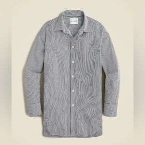 Jcrew Relaxed-fit crisp cotton poplin shirt in navy stripe